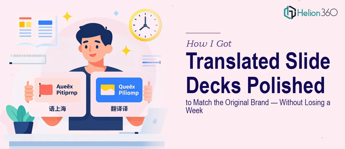 How I Got Translated Slide Decks Polished to Match the Original Brand — Without Losing a Week to It
