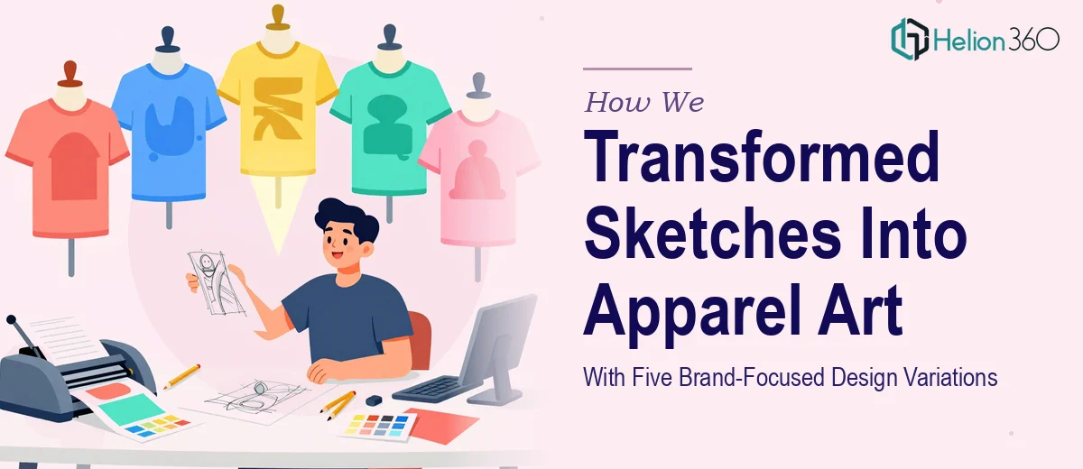 How We Transformed Hand Sketches Into Print-Ready Apparel Artwork With Five Brand-Focused Design Variations
